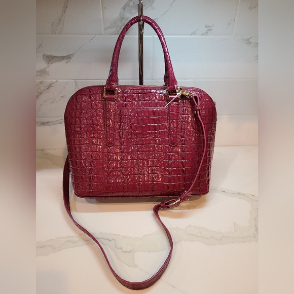 Brahmin Vintage Vivian Prissy Raspberry Set With Wallet EUC made in Italy